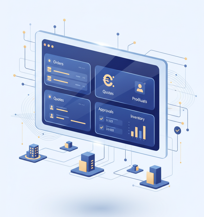 Order Management System Dashboard 3D Illustration